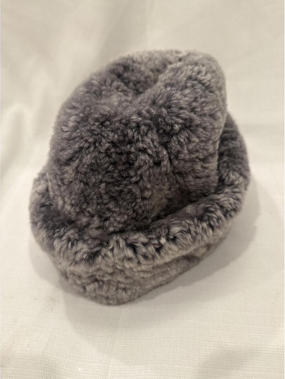 Vintage Länsirock Princeton Gray Faux Fur Winter Hat Made in Finland